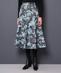 ANAYI（アナイ） スカート アートフラワープリントフレア スカート