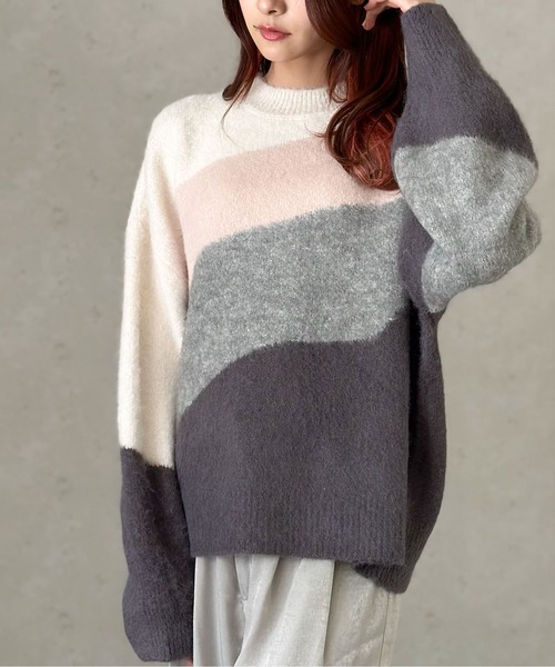 Per sist ence（パーシエンス） ニット セーター ウールモヘアタッチ