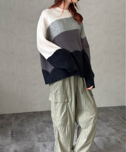 Per sist ence（パーシエンス） ニット セーター ウールモヘアタッチ