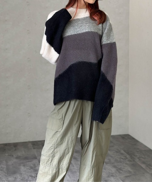 Per sist ence（パーシエンス） ニット セーター ウールモヘアタッチ