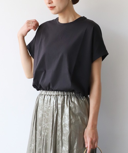 【新品未使用タグ付】MICA&DEAL　グレー　Tシャツ FREEサイズ MICA&DEAL tシャツ 「新色追加」ヘムラウンド T-shirt-Basic