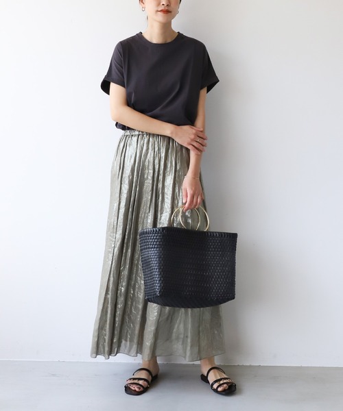 新品タグ付き！MICA&DEAL フォトプリントラウンドヘムTシャツ ベージュ