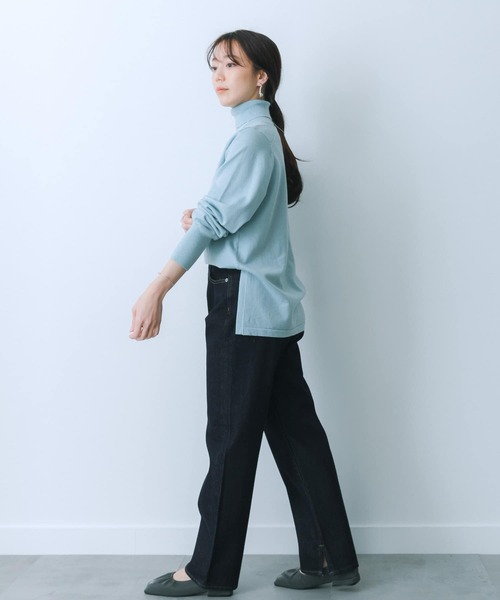 HEYUMM ジーンズ デニム デニムパンツ ハイウエストストレート