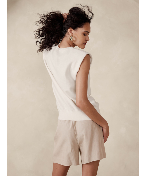 ニット セーター Franci カシミヤ パッデッドショルダー トップス ノースリーブニット レディース ニット セーター Franci カシミヤ パッデッドショルダー