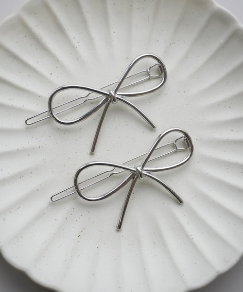 Port（ポート） ヘアピン 2個セット リボン ライン メタル ヘアピン