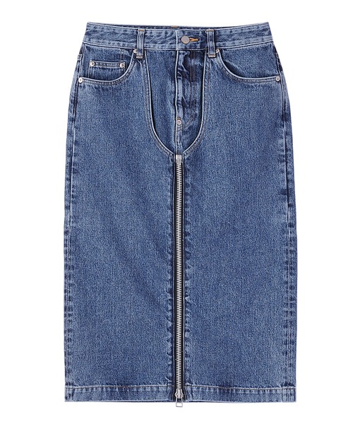 スカート デニム レディース WASHED DENIM ZIPPED SKIRT｜zozo｜04