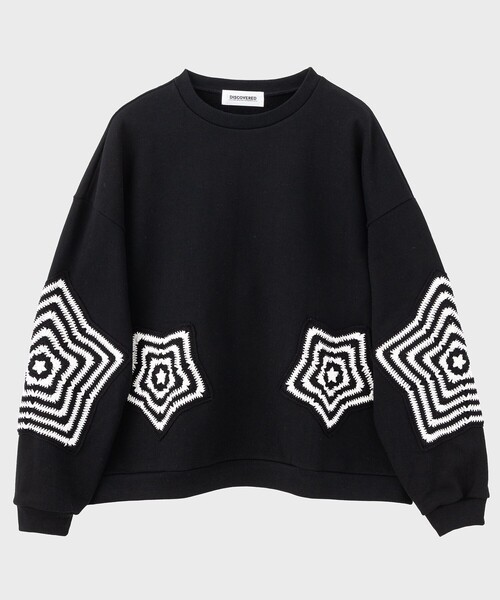 DISCOVERED トレーナー スウェット STAR CROCHET SWEAT メンズ 