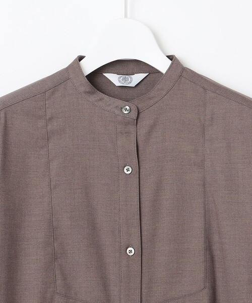 ワンピース 「洗える」T/Rウォッシャブルギャバ バンドカラー