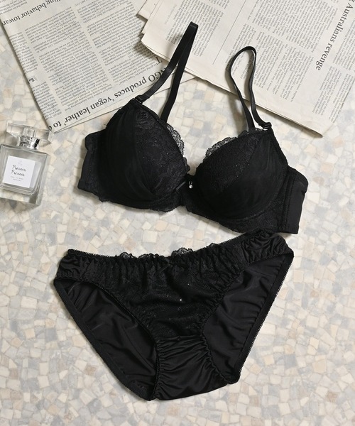 Honeys（ハニーズ） ブラジャー ショーツセット 花柄レースブラセット
