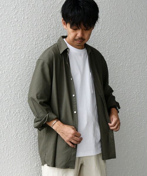 SHIPS any シャツ 「WEB限定」SHIPS any:「洗濯機可能」リネン