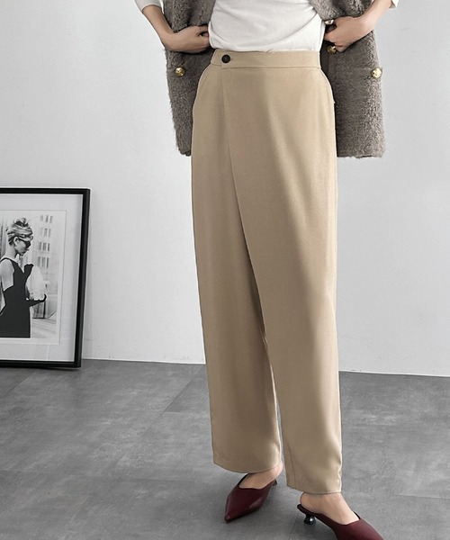 ELFRANK スラックス パンツ カシュクールパンツ レディース : ZOZOTOWN