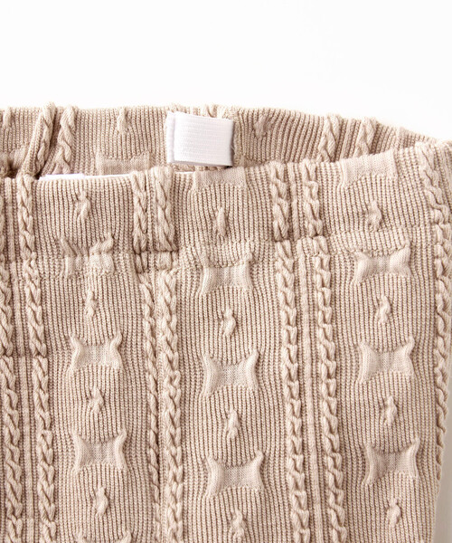 SLAP SLIP レギンス スパッツ 「お揃い」リボン柄ケーブル編みレギンス  