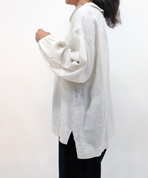haupia ブラウス シャツ フリル好きのリネンブラウス「ブラウス