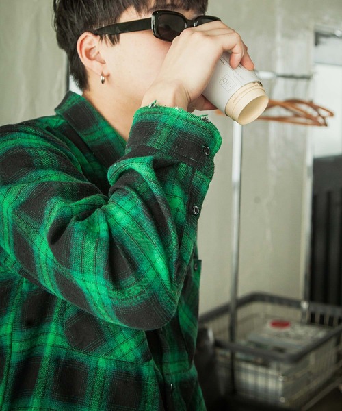 ZIP FIVE -White Line- シャツ 「White Line」 カットオフ 短丈 長袖