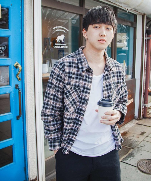 ZIP FIVE -White Line- シャツ 「White Line」 カットオフ 短丈 長袖