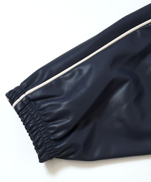 ブルゾン アウター synthetic leather track jacket/合成皮革 トラック
