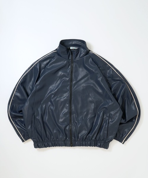 ブルゾン アウター synthetic leather track jacket/合成皮革 トラック
