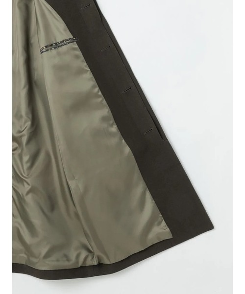 【美品】エムエイチエル メルトンコート ステンカラー 上質ウール カーキ Ⅲ ウールメルトン ステンカラーコート カーキ | P.S.FA公式通販