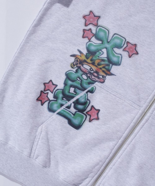 XLARGE パーカー PAINTING ZIP-UP HOODED SWEATSHIRT メンズ