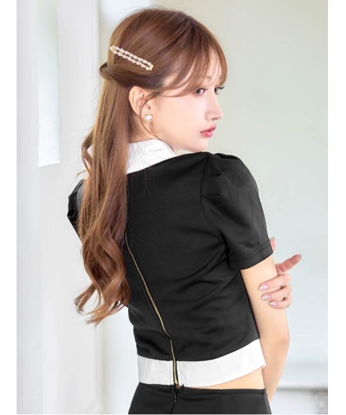 DAZZY（デイジー） ドレス バイカラー モノトーン 襟付き ボタン