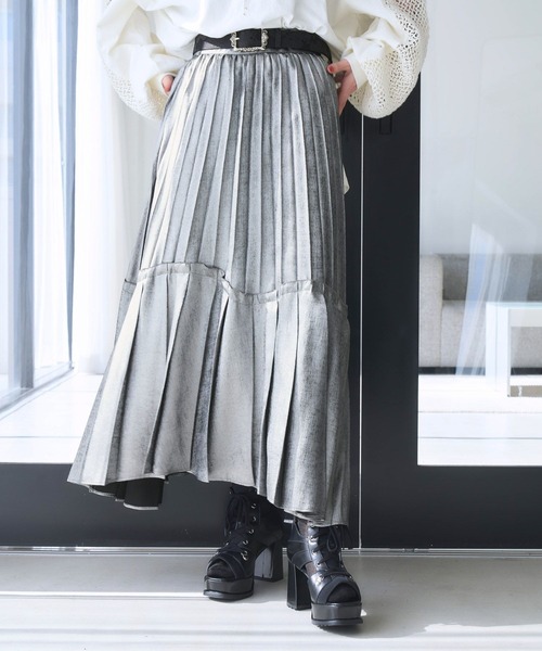 HARE プリーツロングスカート HARE スカート ラスターランダムプリーツスカート(HARE
