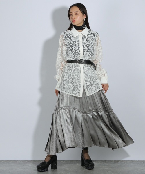 HARE プリーツロングスカート HARE スカート ラスターランダムプリーツスカート(HARE