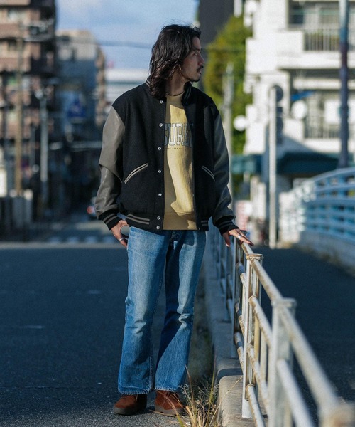 「EBBETS FIELD FLANNEL」 スタジャン MEDIUM グリーン メンズ_画像6