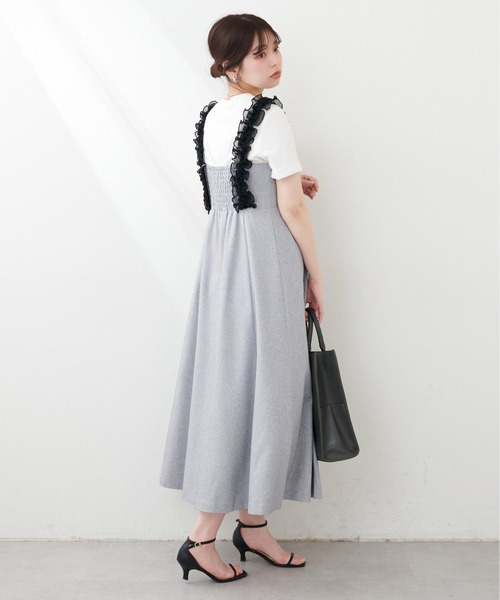 natural couture ワンピース 肩フリルフレアワンピース : ZOZOTOWN