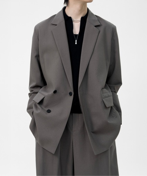 ジャケット・アウター LAPIIS DOUBLE WOOL JACKET LAPIIS ジャケット テーラードジャケット DOUBLE BREASTED FLY FRONT