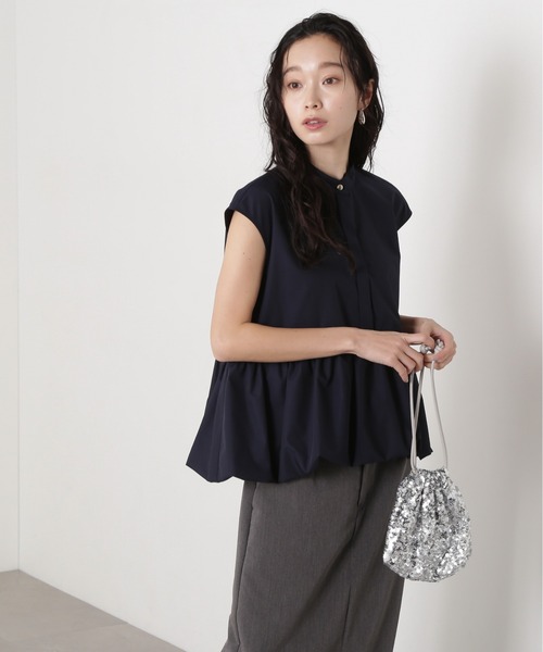 ブラウス シャツ バルーンペプラムブラウス レディース N.Natural Beauty Basic ブラウス シャツ バルーンペプラム