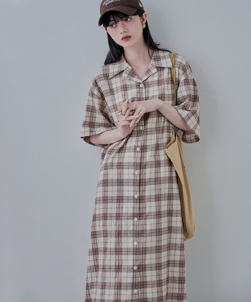 【a389】See By Chloé 美品 シャツ ワンピース 34 チェック etoll. シャツワンピース ロングチェックシャツワンピース
