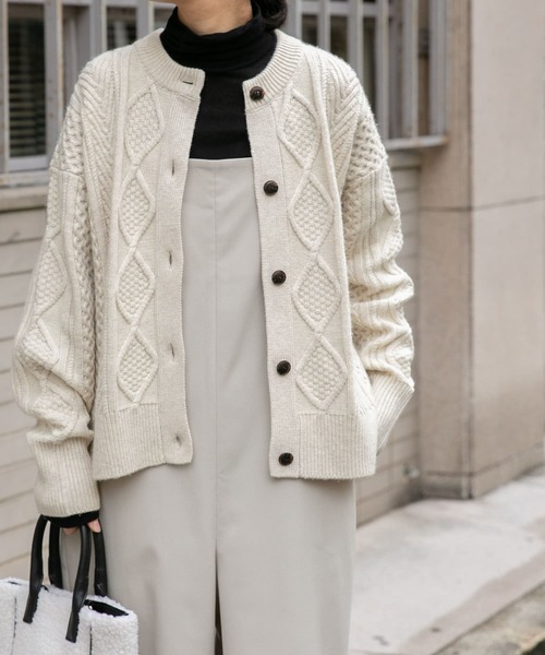 「FORK&SPOON」 ニットカーディガン 1 ホワイト レディース_画像2