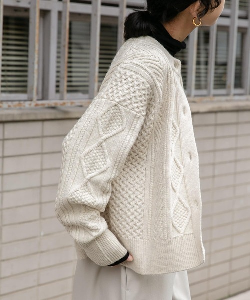 「FORK&SPOON」 ニットカーディガン 1 ホワイト レディース_画像3
