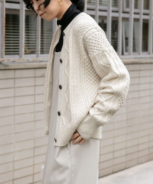 「FORK&SPOON」 ニットカーディガン 1 ホワイト レディース_画像5