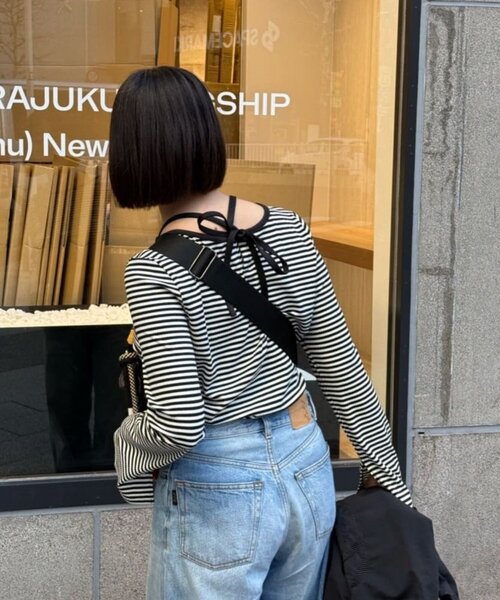 tシャツ ボーダーテレコ/カットソー「SUM1 STYLE（スミ スタイル)」 レディース