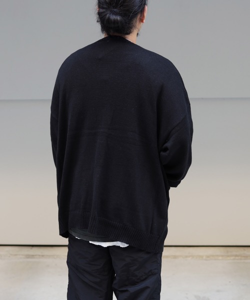 「Lulu ＆ Arnie」 「Air Tokyo」ニットカーディガン LARGE ブラック メンズ_画像4