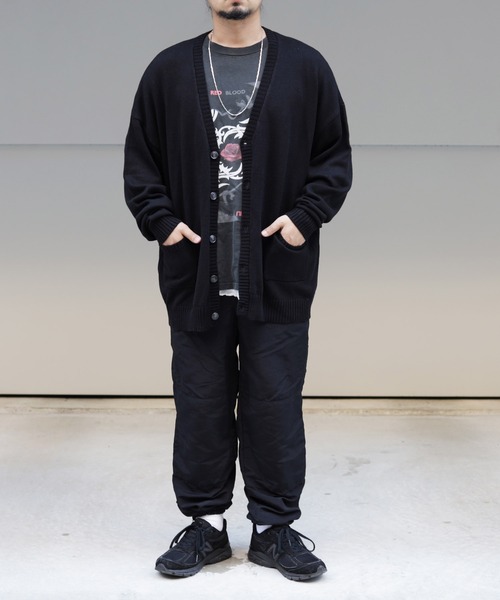 「Lulu ＆ Arnie」 「Air Tokyo」ニットカーディガン LARGE ブラック メンズ_画像5