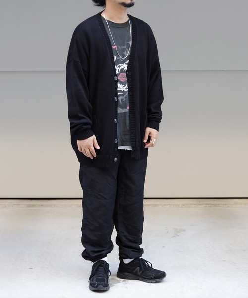 「Lulu ＆ Arnie」 「Air Tokyo」ニットカーディガン LARGE ブラック メンズ_画像6