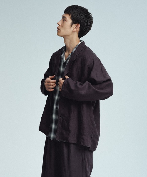 ADAM ET ROPE' シャツ レーヨン オンブレチェック ハーフ