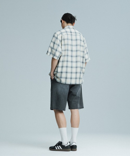 ADAM ET ROPE'（アダムエロペ） シャツ レーヨン オンブレチェック