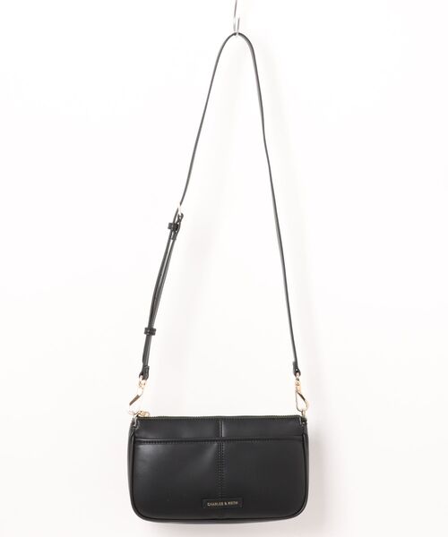 追跡★Charles&Keith Addison 3WAY ショルダーバッグ Addison アディソン ノットロープショルダーバッグ - Black