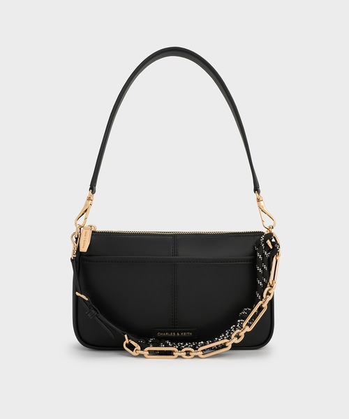 追跡★Charles&Keith Addison アディソン ノット ホーボーバッグ CHARLES & KEITH Addison アディソン ノットロープダブル
