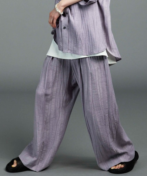 MAISON SPECIAL パンツ 「UNISEX」Sheer Linen Two-Tuck Wide