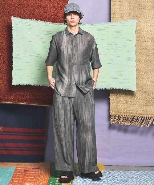 MAISON SPECIAL パンツ 「UNISEX」Sheer Linen Two-Tuck Wide