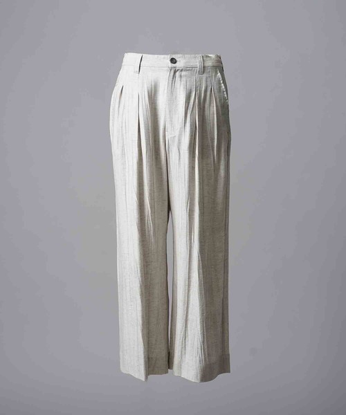 MAISON SPECIAL パンツ 「UNISEX」Sheer Linen Two-Tuck Wide