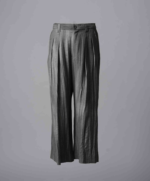 MAISON SPECIAL パンツ 「UNISEX」Sheer Linen Two-Tuck Wide