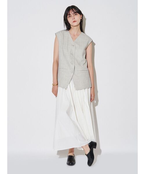 【1度着用】ELENDEEK コンビネーション ジレワンピース　グレー　ワンピ ELENDEEK ワンピース ジレコンビネーションワンピース