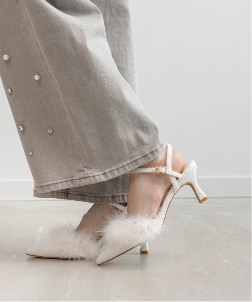RANDA（ランダ） パンプス ファーデザインストラップパンプス