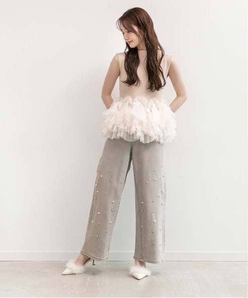 RANDA（ランダ） パンプス ファーデザインストラップパンプス