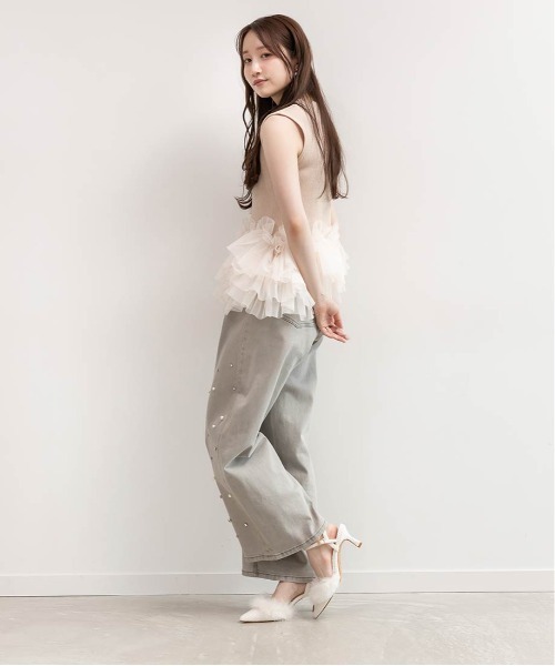 RANDA（ランダ） パンプス ファーデザインストラップパンプス